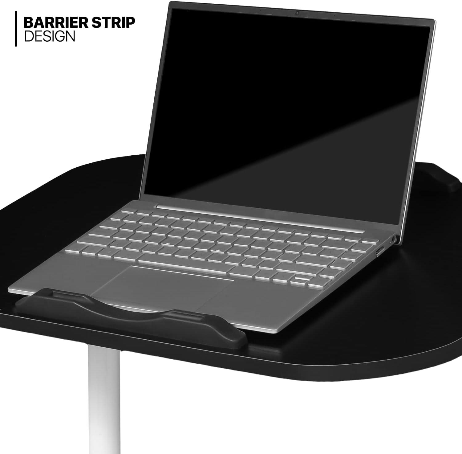 MoNiBloom Mobile Computer Desk, Adjustable Height Standing Table, Laptop Desk Rolling Sit-Stand with Wheels