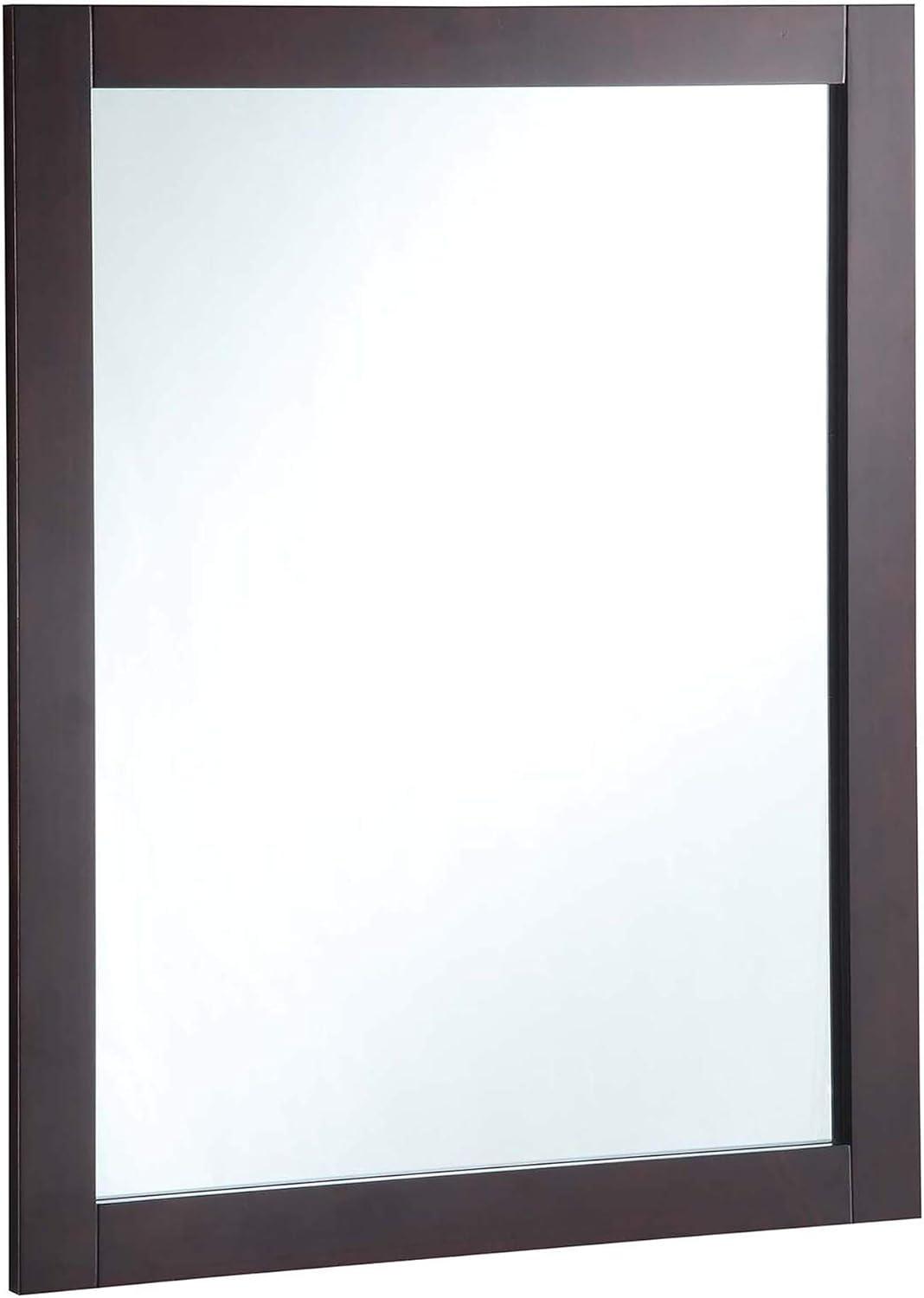 Shorewood Rectangular Wall Accent Mirror – 40-Inch H X 30-Inch L, Traditional Wood Framed – Living Room, Bedroom, Bathroom Vanity Mirror –  Espresso – Design House, 547109-ESP