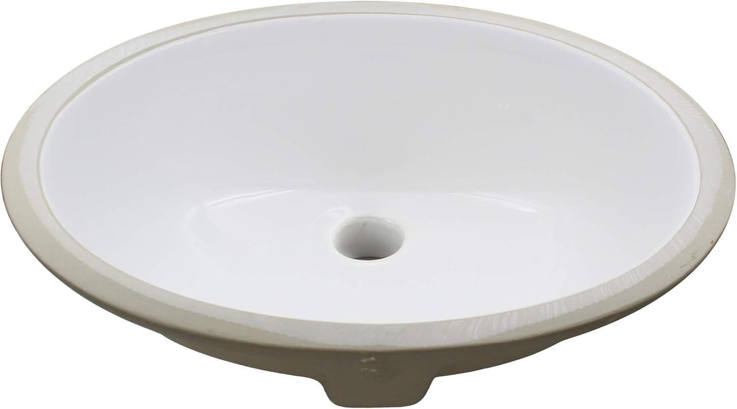 Novatto 19.5'' White Porcelain Oval Bathroom Sink with Overflow