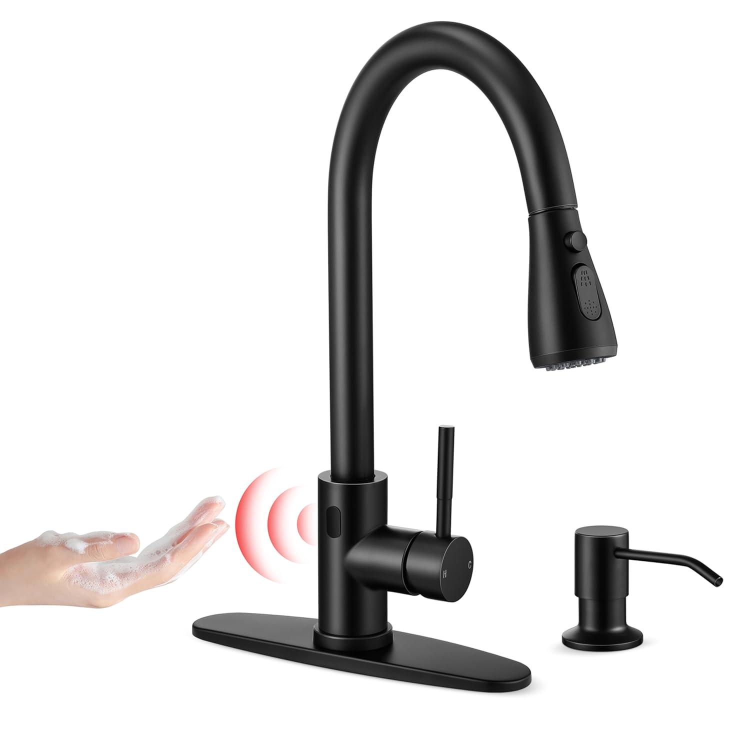 ARCORA ARCORA Stainless Steel  Single Handle Pull-Down Sprayer Kitchen Faucet Set with Touchless Sensor AR7100301B-DC