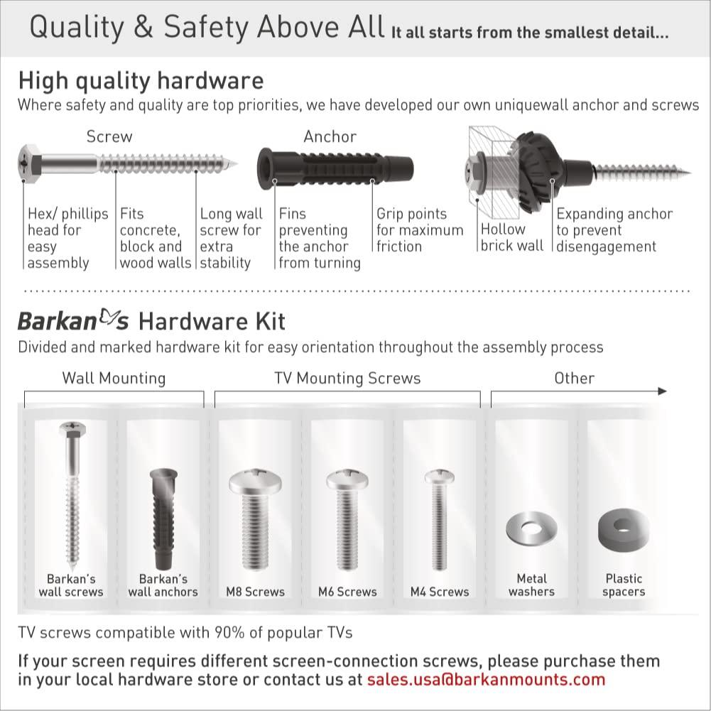 Barkan 13" - 60" Full Motion TV Wall Mount - Extension, Swivel & Tilt