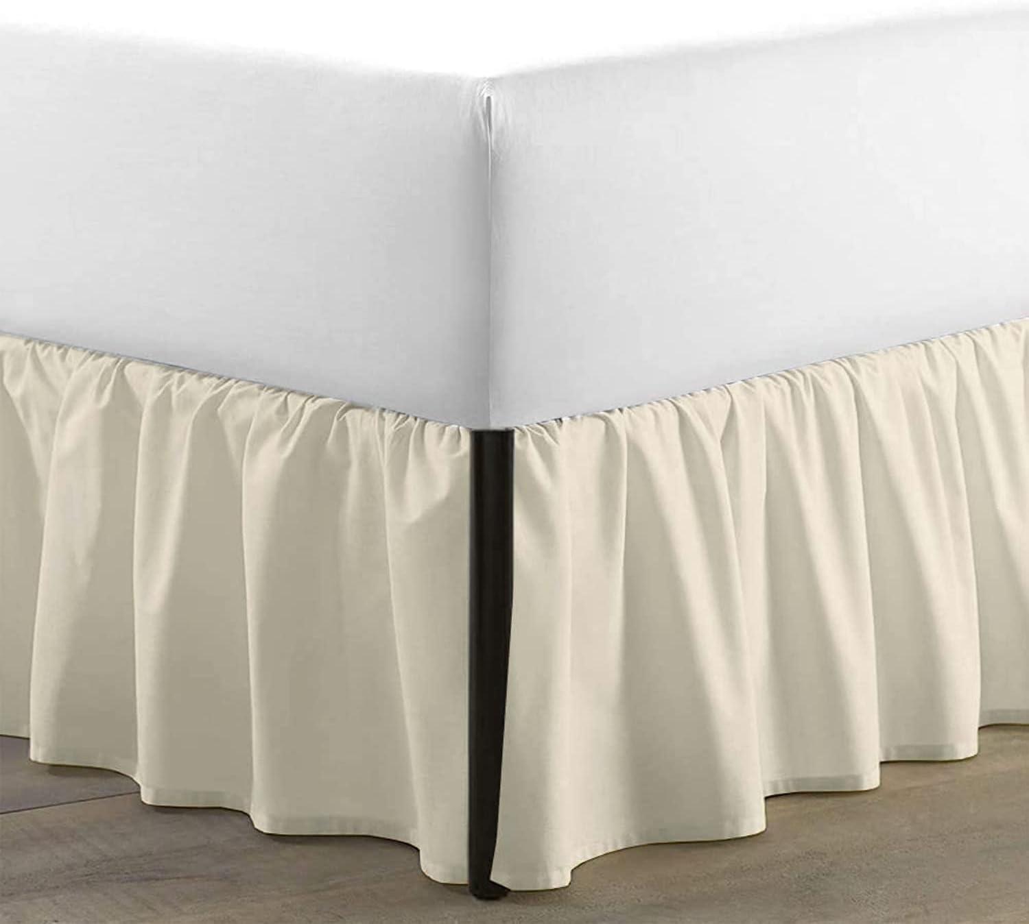 Fresh Ideas Fresh Ideas Ruffled Poplin Bed Skirt, 14" Drop Length