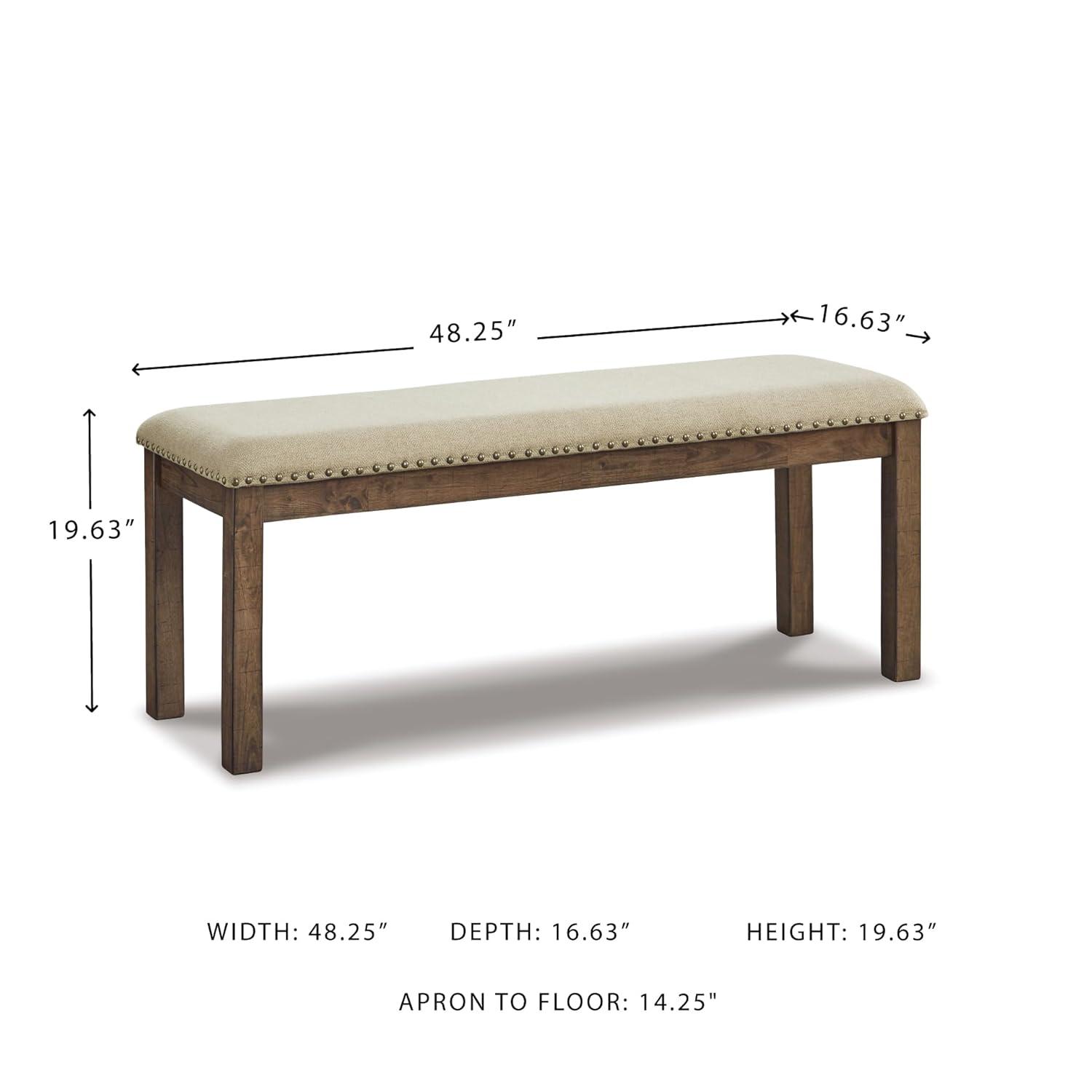 Myshanna Double Upholstered Two-Tone Dining Bench Gray: Nailhead Trim, Rectangle - Signature Design by Ashley