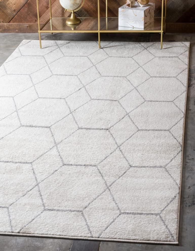 Unique Loom 8' 0 x 11' 0 Trellis Frieze Geometric Ivory Area Rug