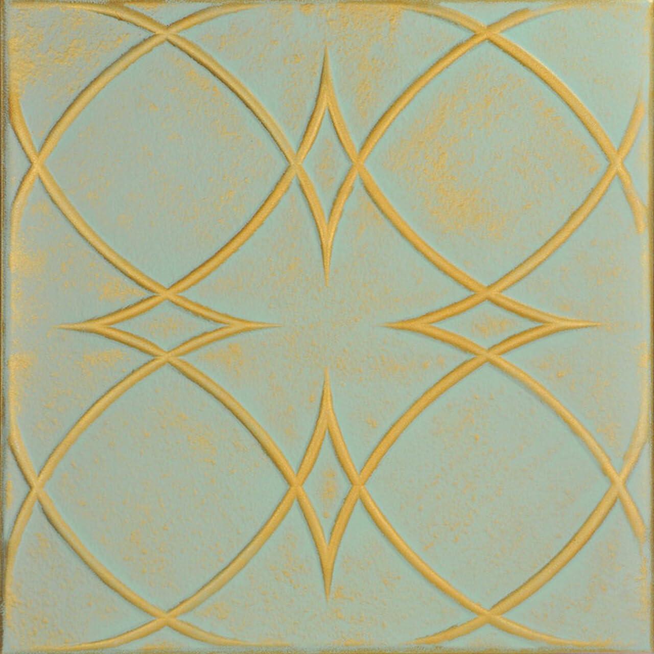 A La Maison Ceilings Circles and Stars 1.6 ft. x 1.6 ft. Polystyrene Glue-up Ceiling Tile (Set of 48)