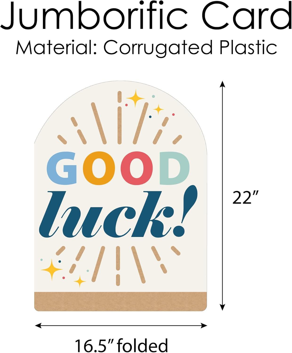 Big Dot of Happiness Good Luck - Encouragement Giant Greeting Card - Big Shaped Jumborific Card - 16.5 x 22 inches