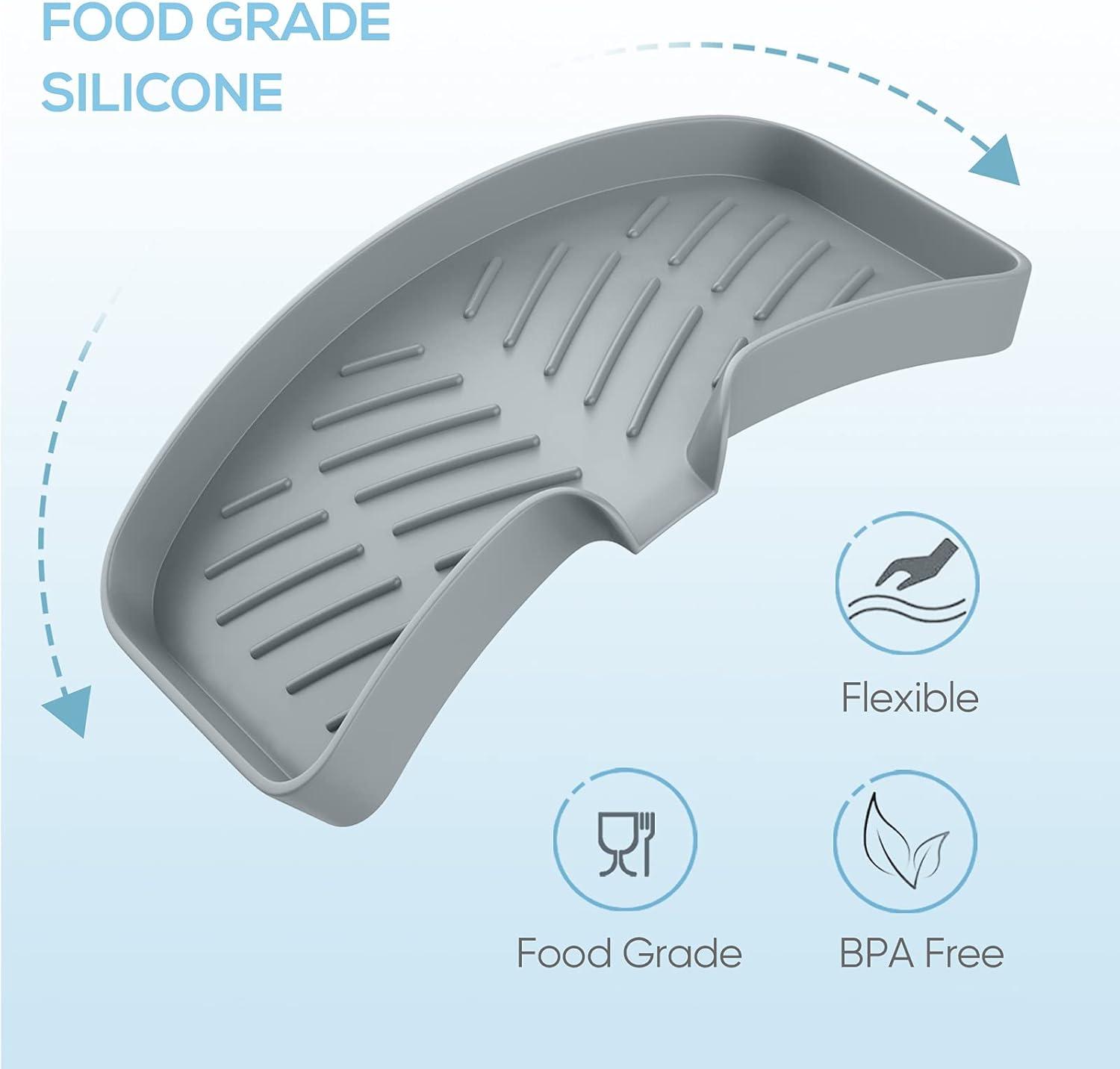 Estbridge Kitchen Soap Tray Sink Tray Silicone Soap Dish Sponge Holder for Kitchen Sink Organizer