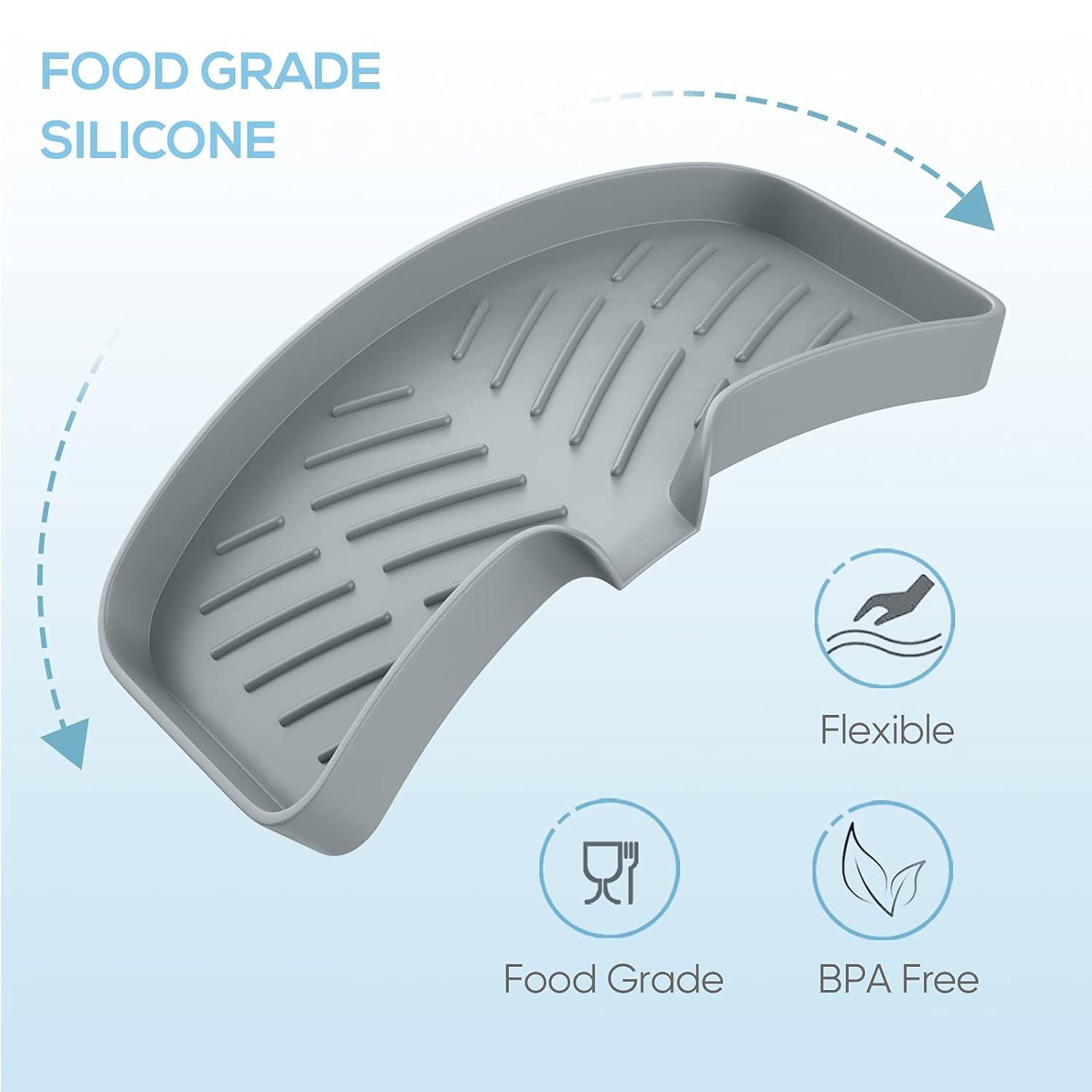 Estbridge Kitchen Soap Tray Sink Tray Silicone Soap Dish Sponge Holder for Kitchen Sink Organizer