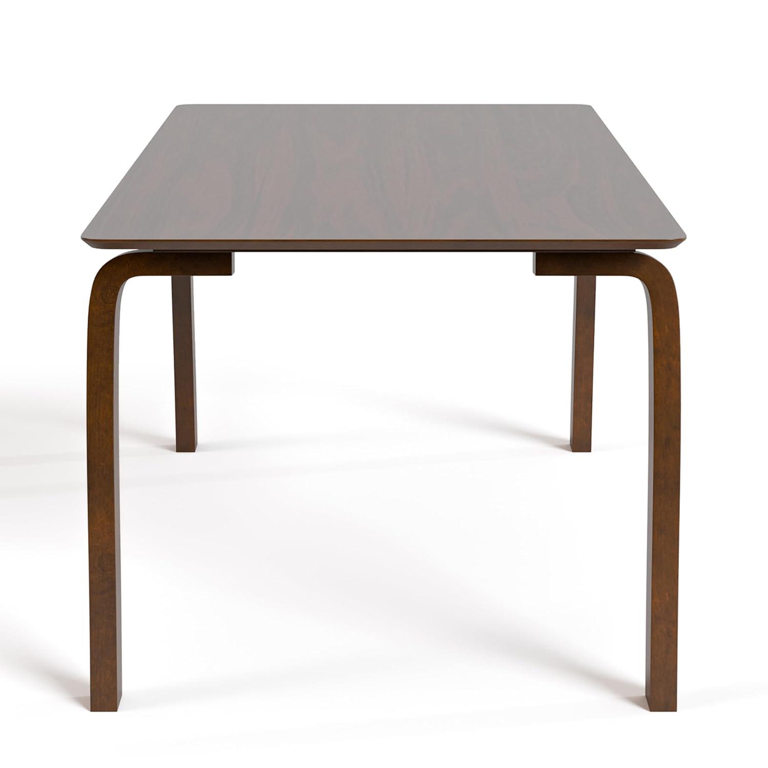 HOMES: Inside + Out 71" Forest Wisp Mid-Century Modern Rectangle Dining Table Seats 6 Walnut
