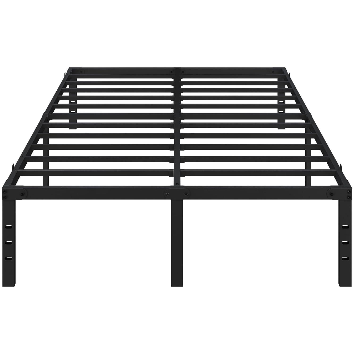 14 inches Queen Bed Frames No Box Spring Needed ,2500 lbs Heavy Duty Metal Platform Bed Frame with Storage Queen Size for Adult Black