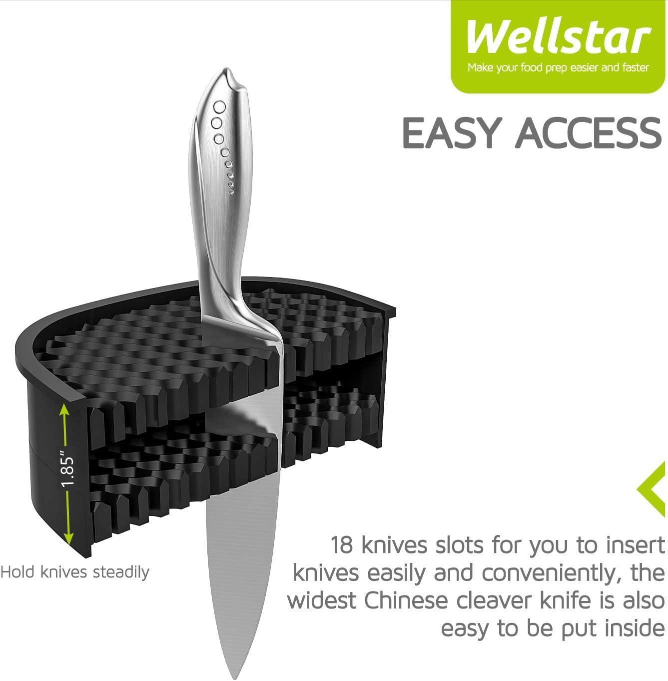 Green Modern Universal Knife Block Holder with Scissors Slot