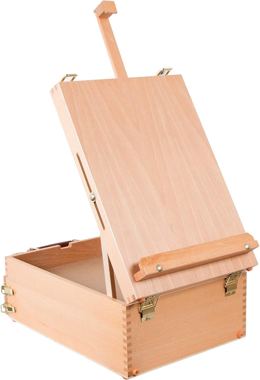 Beech Wood Adjustable Art Supplies Box Easel with Drawers