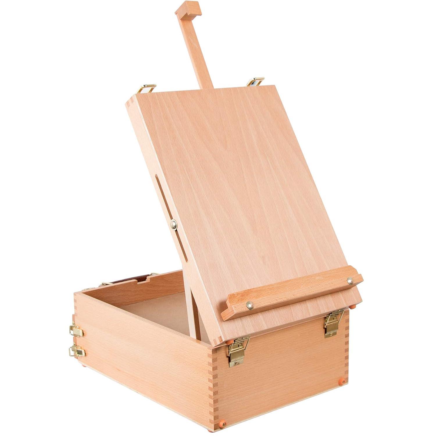 Kuyal Art Supplies Box Easel Sketchbox Painting Storage Box-Adjustable Design with Large 2-Drawer
