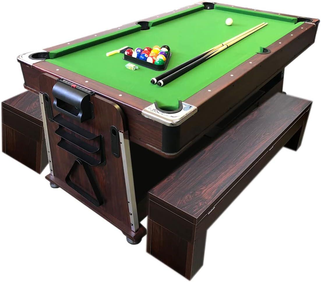 Pool Table 7ft + Air Hockey + Table Tennis + Table – Mattew With Benches