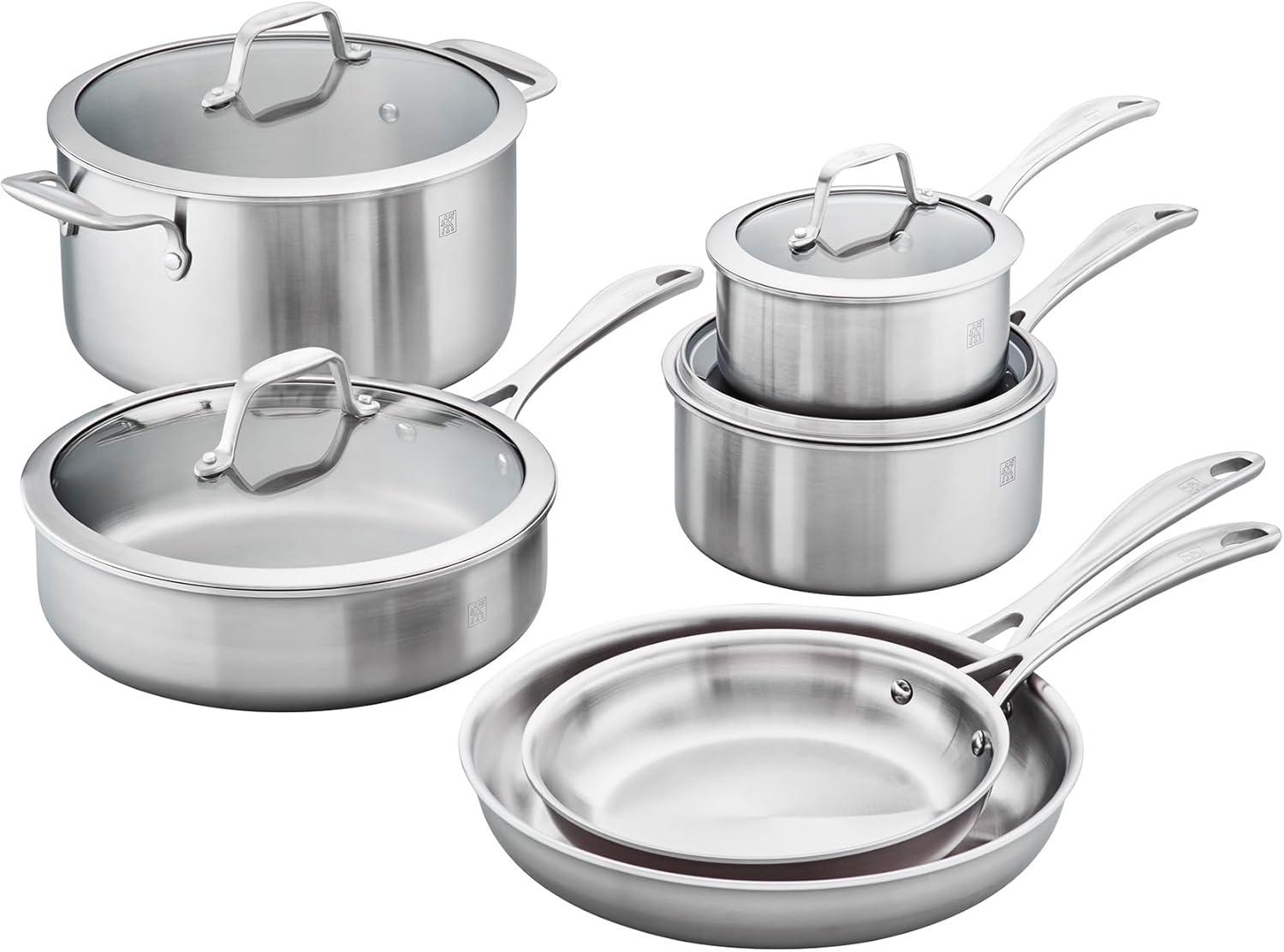 ZWILLING Spirit 3-ply 10-piece Stainless Steel Cookware Set