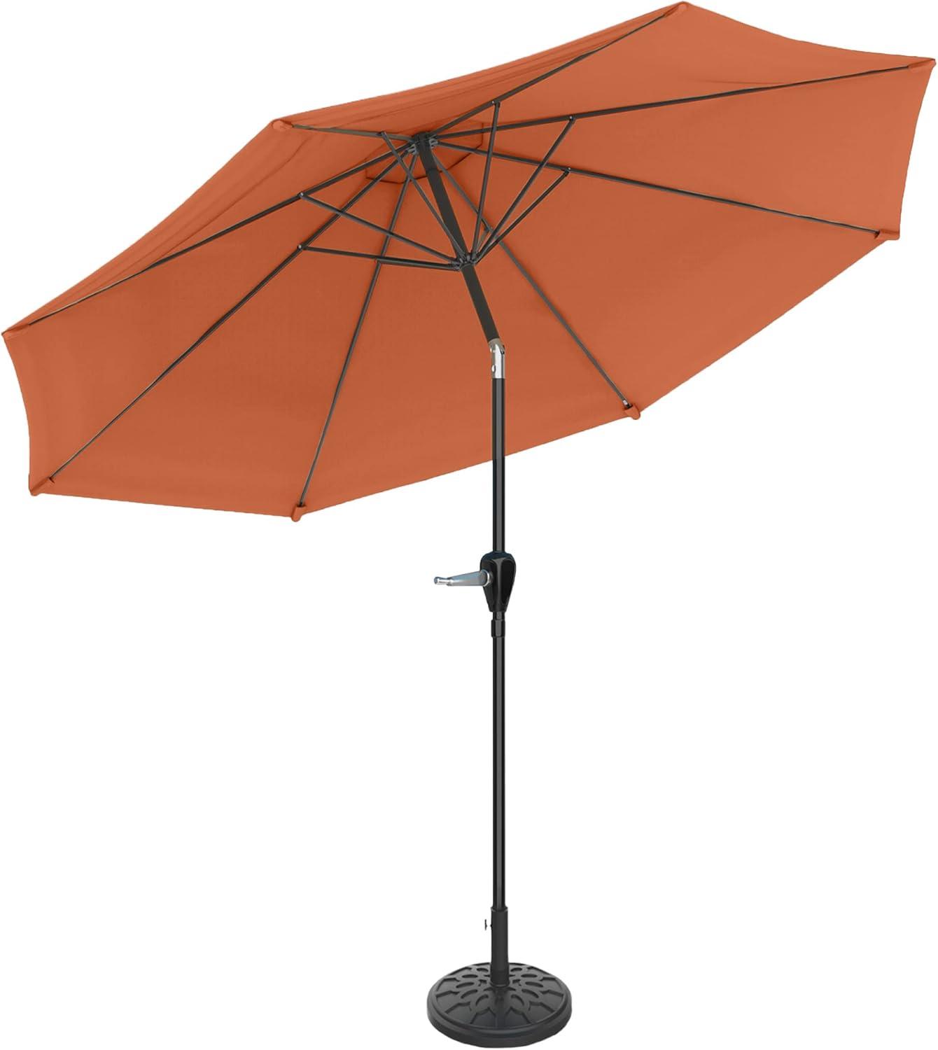 Pure Garden 10 Ft Patio Umbrella with Base, Orange