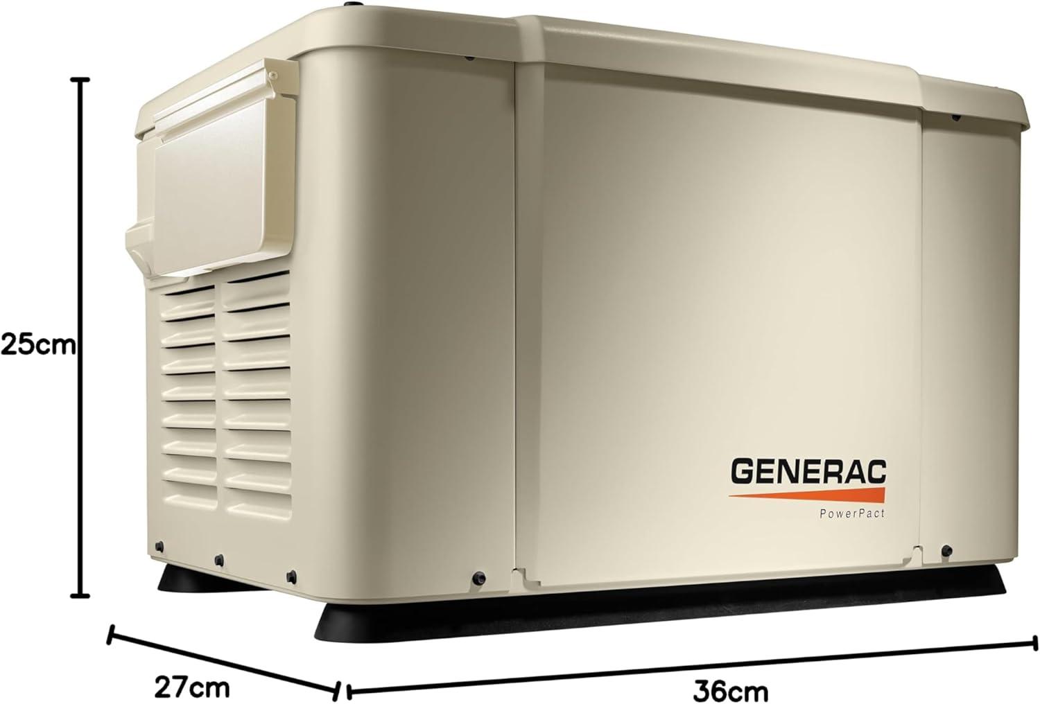 Generac 7.5kW Bisque Steel Standby Generator with Transfer Switch