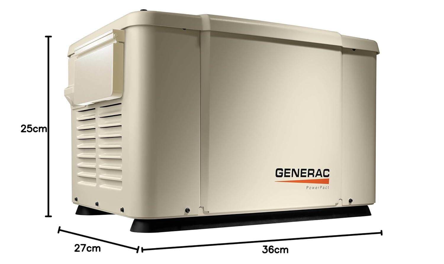 Generac PowerPact 7500 -Watt Dual Fuel (Liquid Propane/Natural Gas) 50-Amp Home Standby Generator (Automatic Transfer Switch)