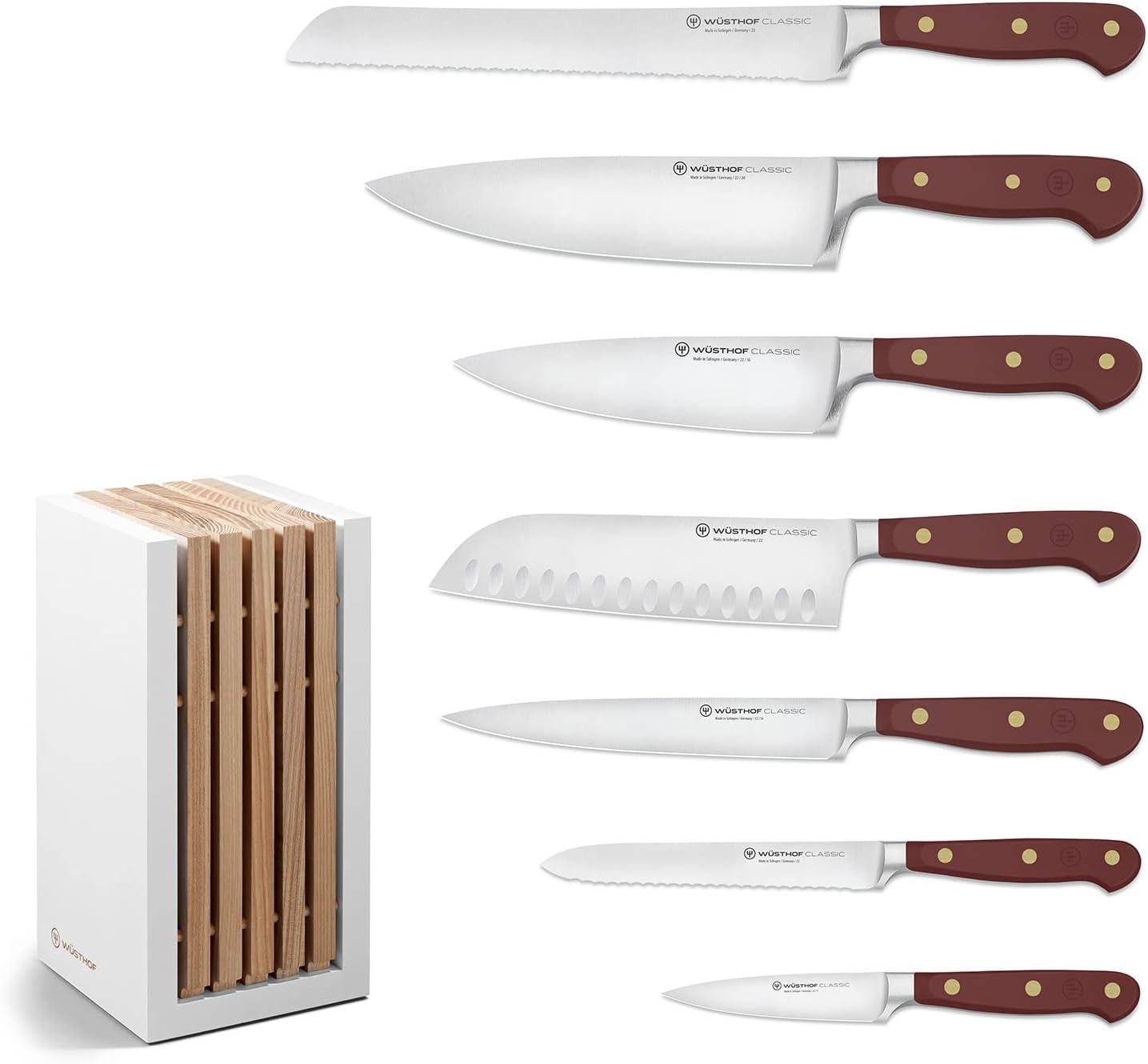 WÜSTHOF Classic Color Pink Himalayan Salt 8 Piece Knife Block Set