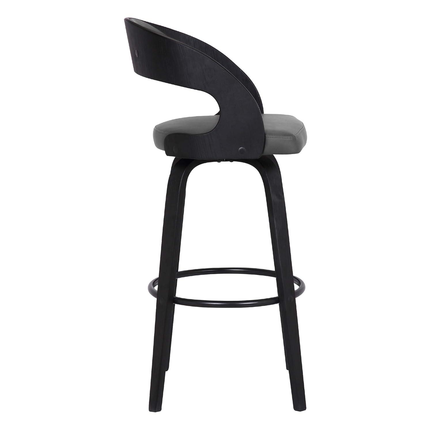Shelly Contemporary Bar Stool Black/Gray - Armen Living