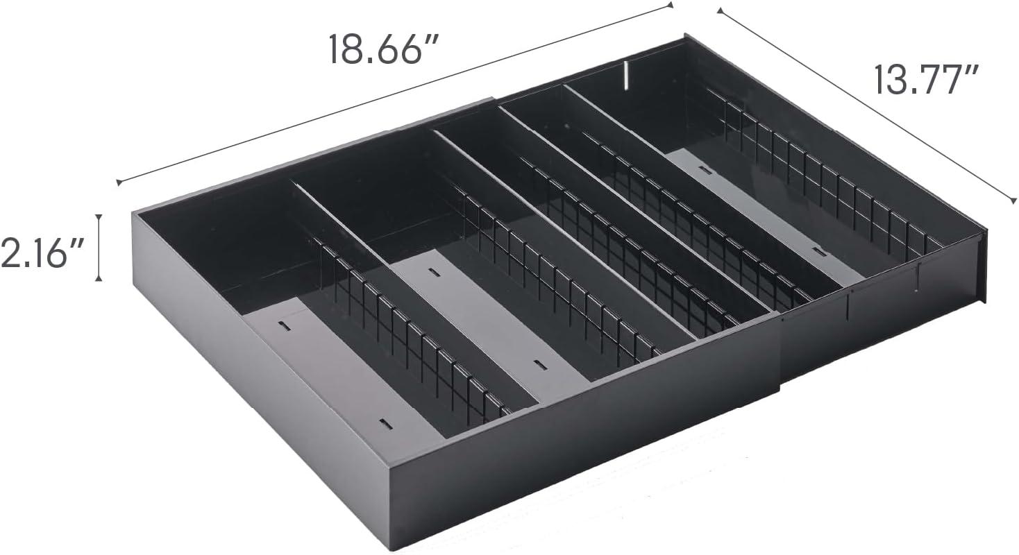 Yamazaki Home Yamazaki Home Expandable Cutlery Kitchen Utensils Storage Multi-Compartment Silverware Organizer