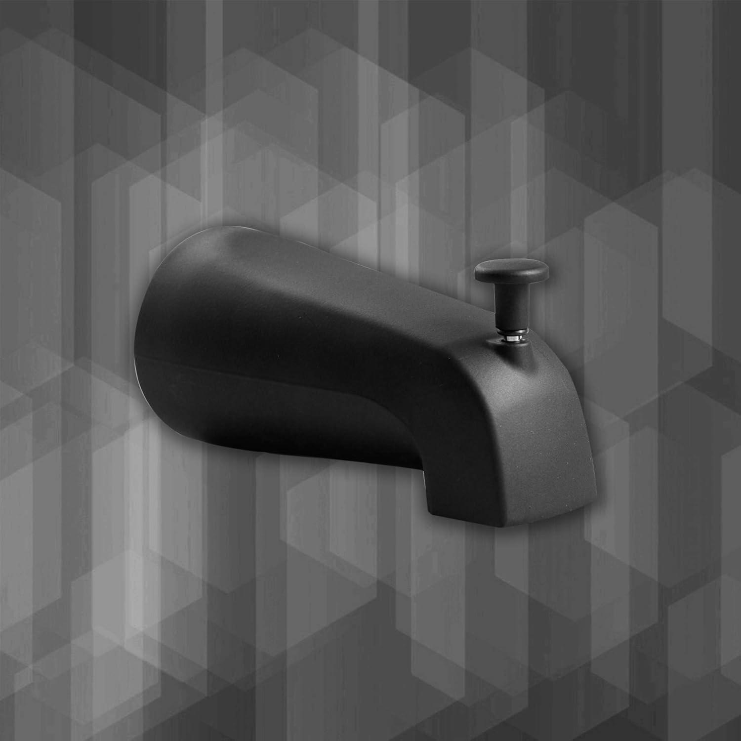 Matte Black Wall Mounted Tub Spout with Diverter