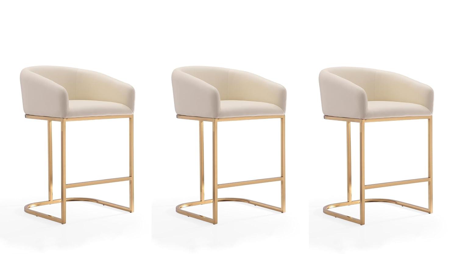 Lioba Upholstered Counter Stool with Metal Frame