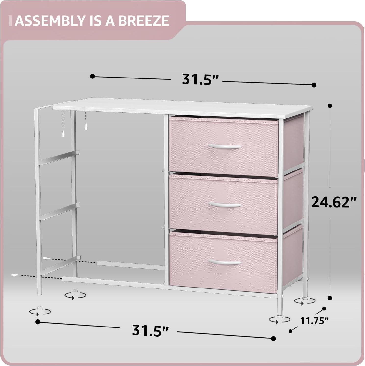 Sorbus 6 Drawers Dresser- Storage Unit with Steel Frame, Wood Top, Fabric Bins - for Bedroom, Closet, Office and more