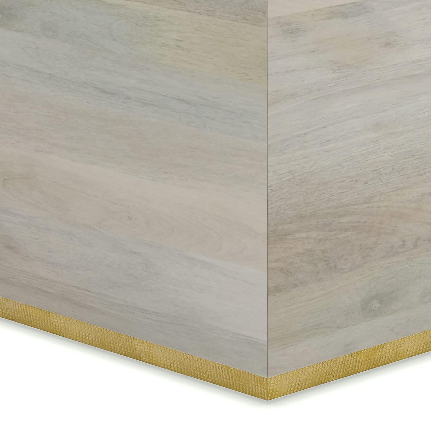 Simpli Home Abba SOLID MANGO WOOD 28 inch Wide Square Modern Coffee Table in White Wash , Fully Assembled