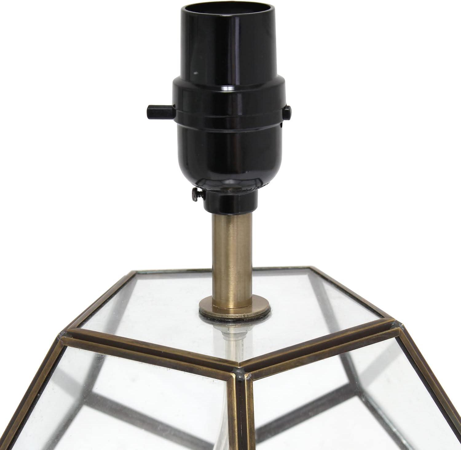 Glass and Brass Sphere Table Lamp - Elegant Designs: Bedside, No Assembly Required, UL Listed