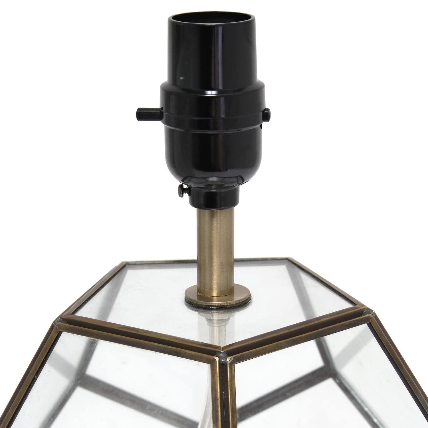Glass and Brass Sphere Table Lamp - Elegant Designs: Bedside, No Assembly Required, UL Listed