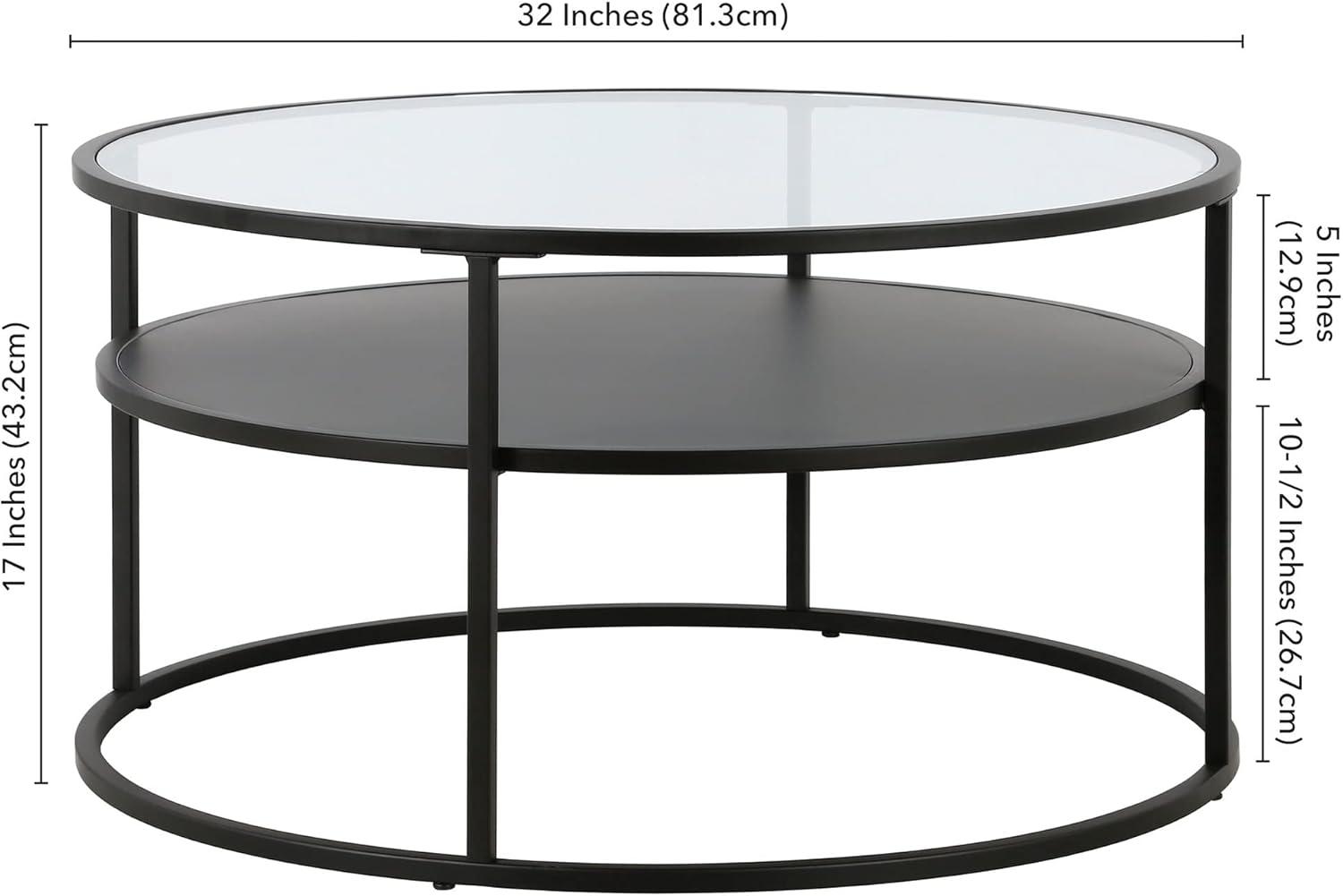 Henn&Hart 32" Black Coffee Table