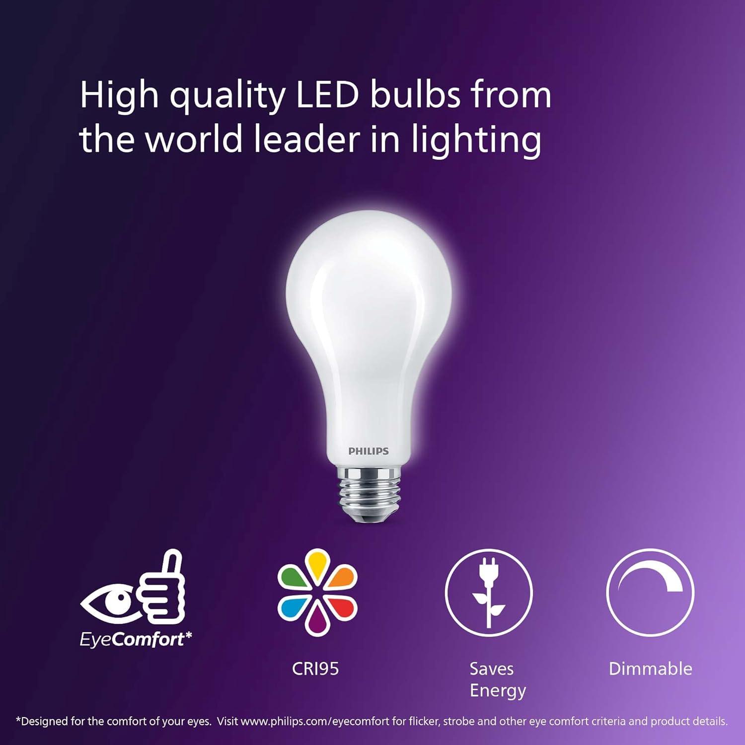 Philips Ultra Definition LED 100-Watt A21 Light Bulb, Frosted Soft White, Dimmable, E26 Medium Base (2-Pack)