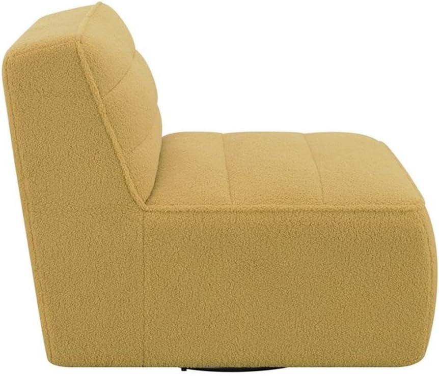 Coaster Modern Faux Leather Upholstered Swivel Chair in Mustard