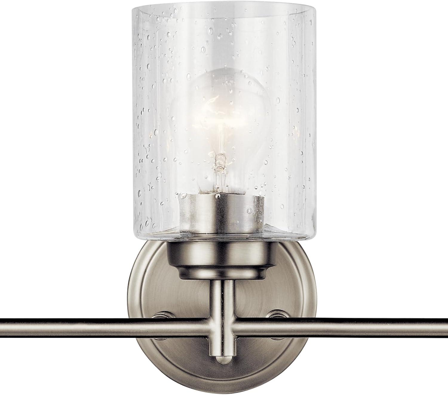 Kichler Winslow 21.5" 3 Light Brushed Nickel Vanity Light with Clear Seeded Glass Shades