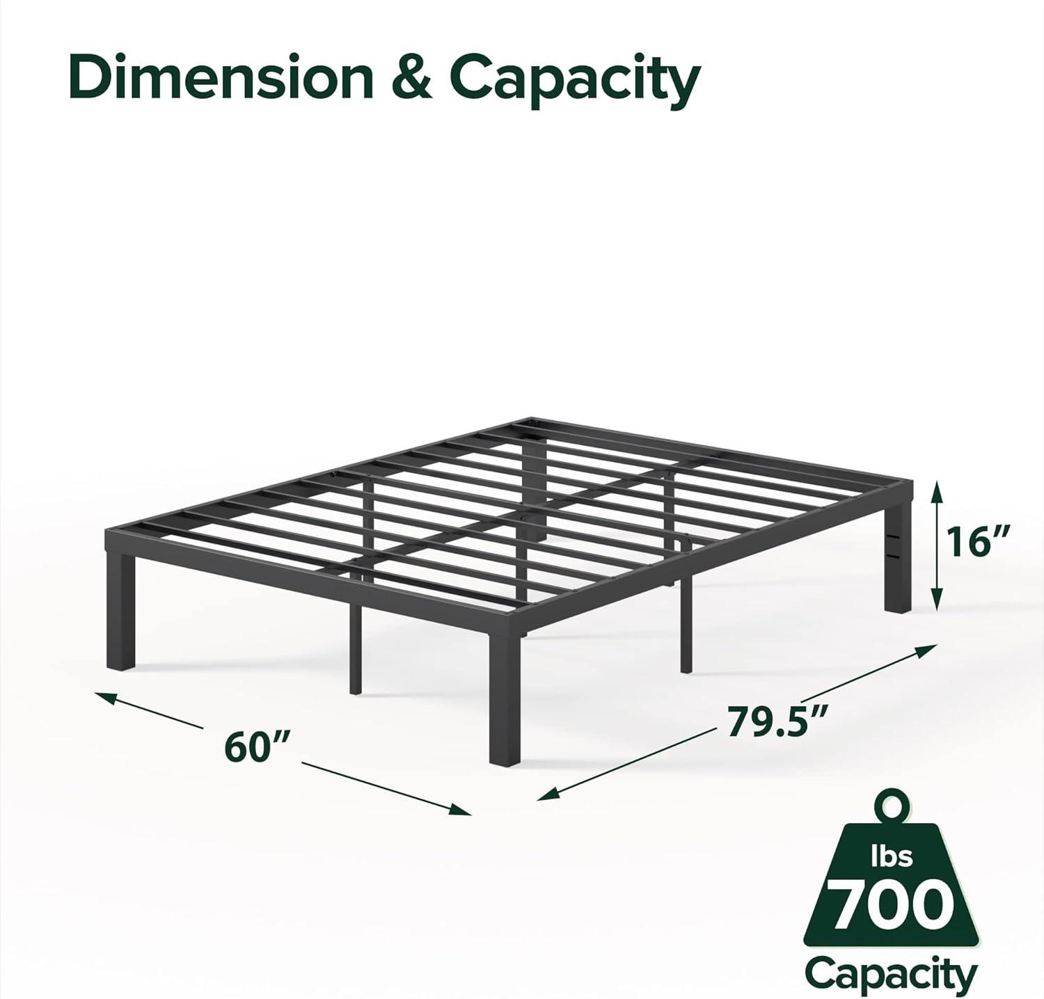 Zinus Quick Lock 16 Inch Metal Platform Bed Frame / Mattress Foundation / No Box