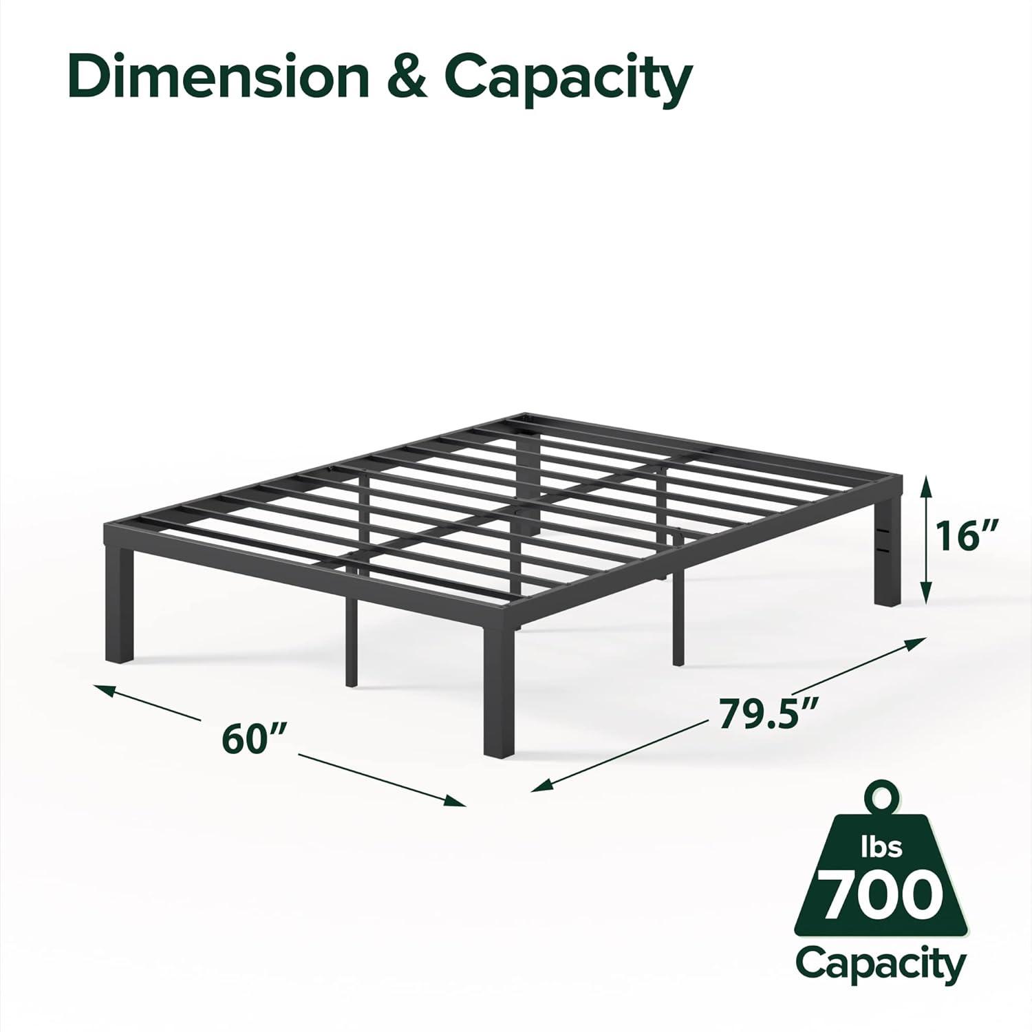 Zinus Quick Lock 16 Inch Metal Platform Bed Frame / Mattress Foundation / No Box