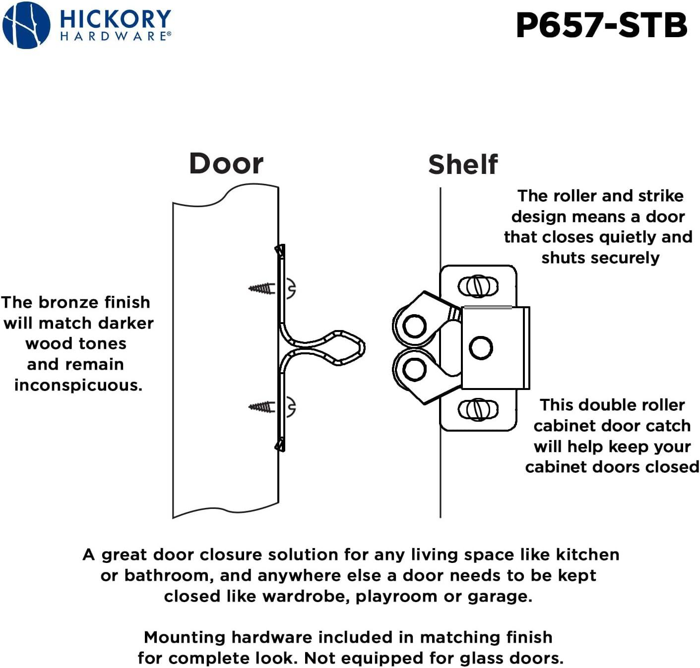 Bronze Double Roller Cabinet Door Catch