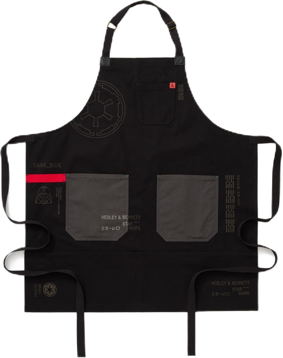 Black and Gray Adjustable Bib Chef Apron with Pockets