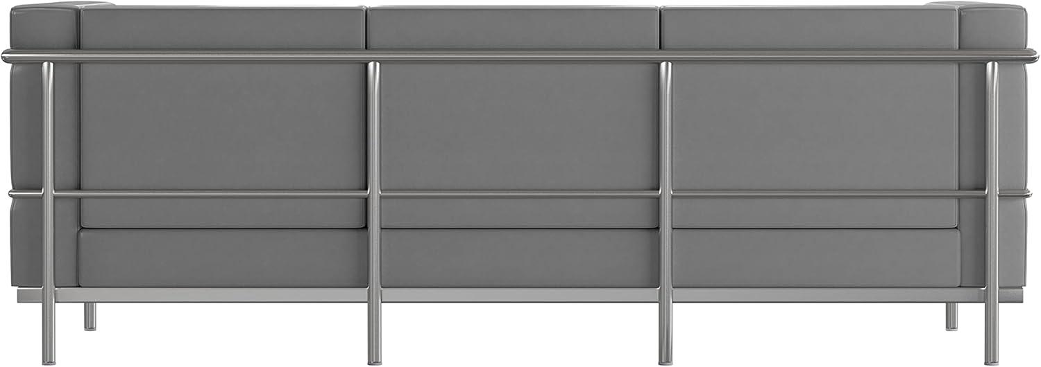 Flash Furniture Hercules Regal Series Contemporary Gray LeatherSoft Sofa with Encasing Frame