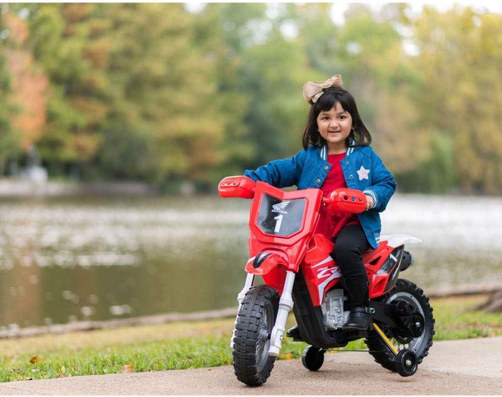 Homestock Beachy Beauty 6V Honda Dirt Bike For Kids, Red - 14" X 21" X 32", Max Speed 3 Mph, Ages 2-5, 55 Lb Capacity