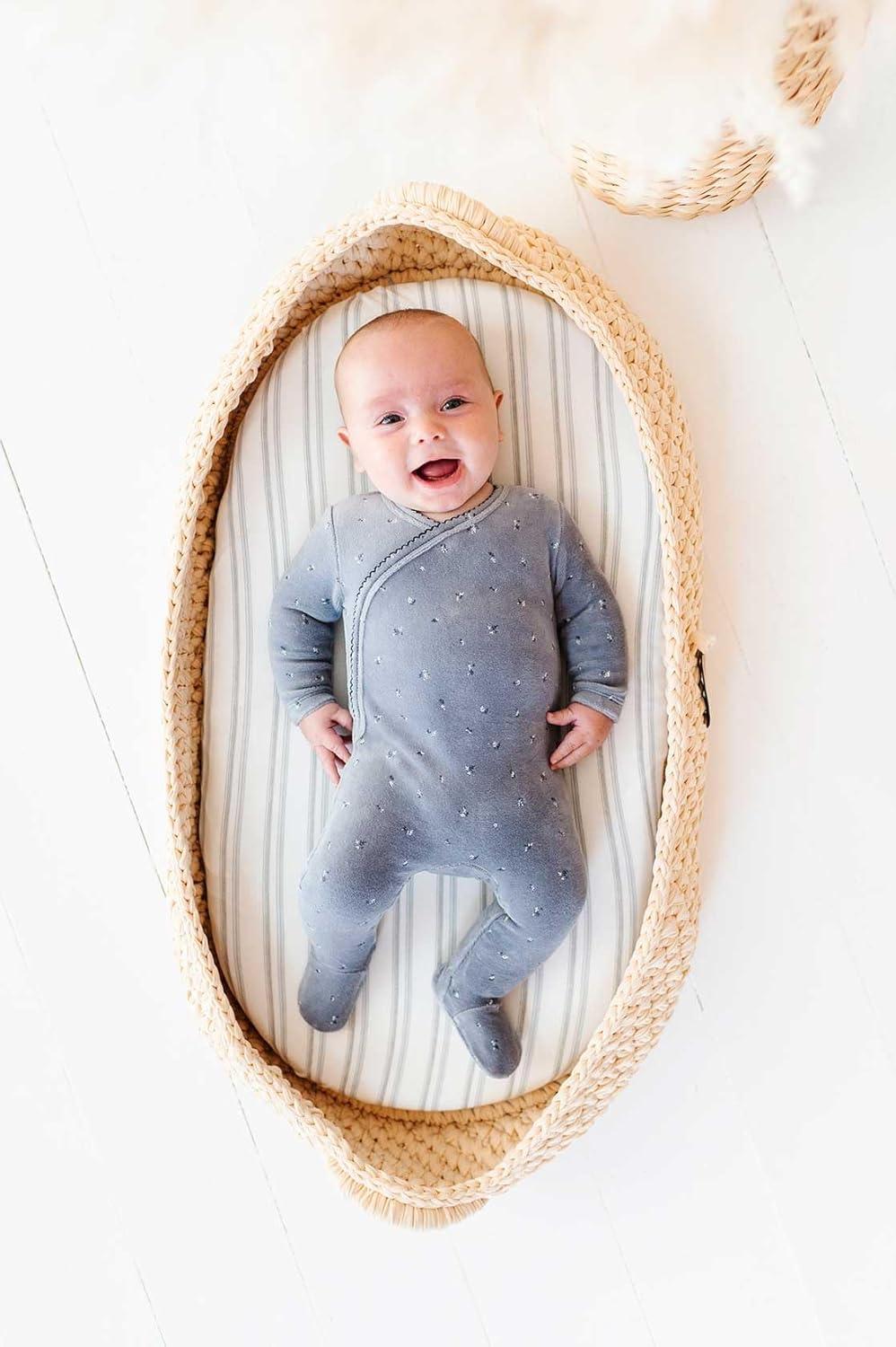 Ely's & Co. Baby Fitted Bassinet Sheet 100% Combed Jersey Cotton for Baby Boy 2 Pack