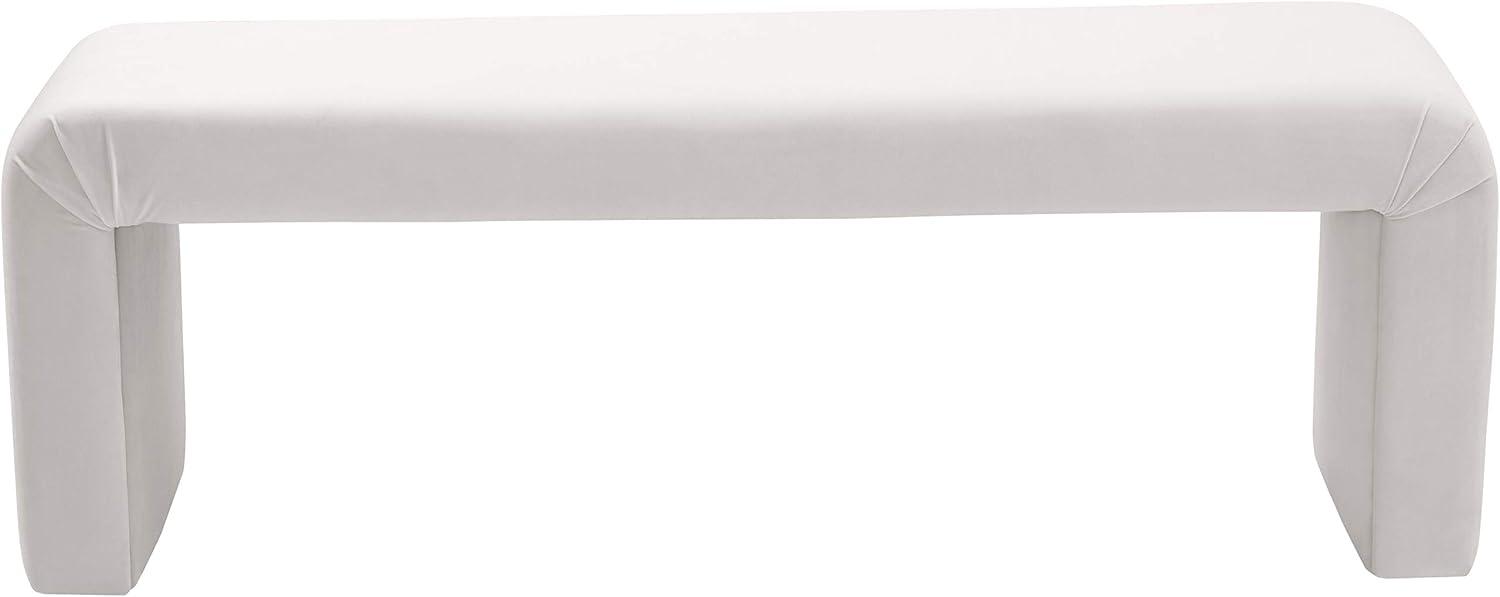 Meridian Furniture Minimalist Cream Velvet Bench