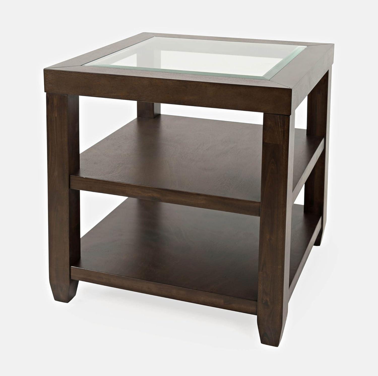 Jofran,Urban Icon Contemporary Glass Inlay End Table with Storage