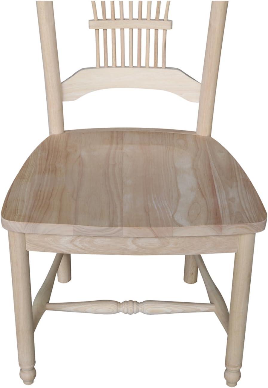 International Concepts Set Of 2 Sheafback Chair Unfinished: Hardwood Frame, Farmhouse Style, 225 lbs Capacity