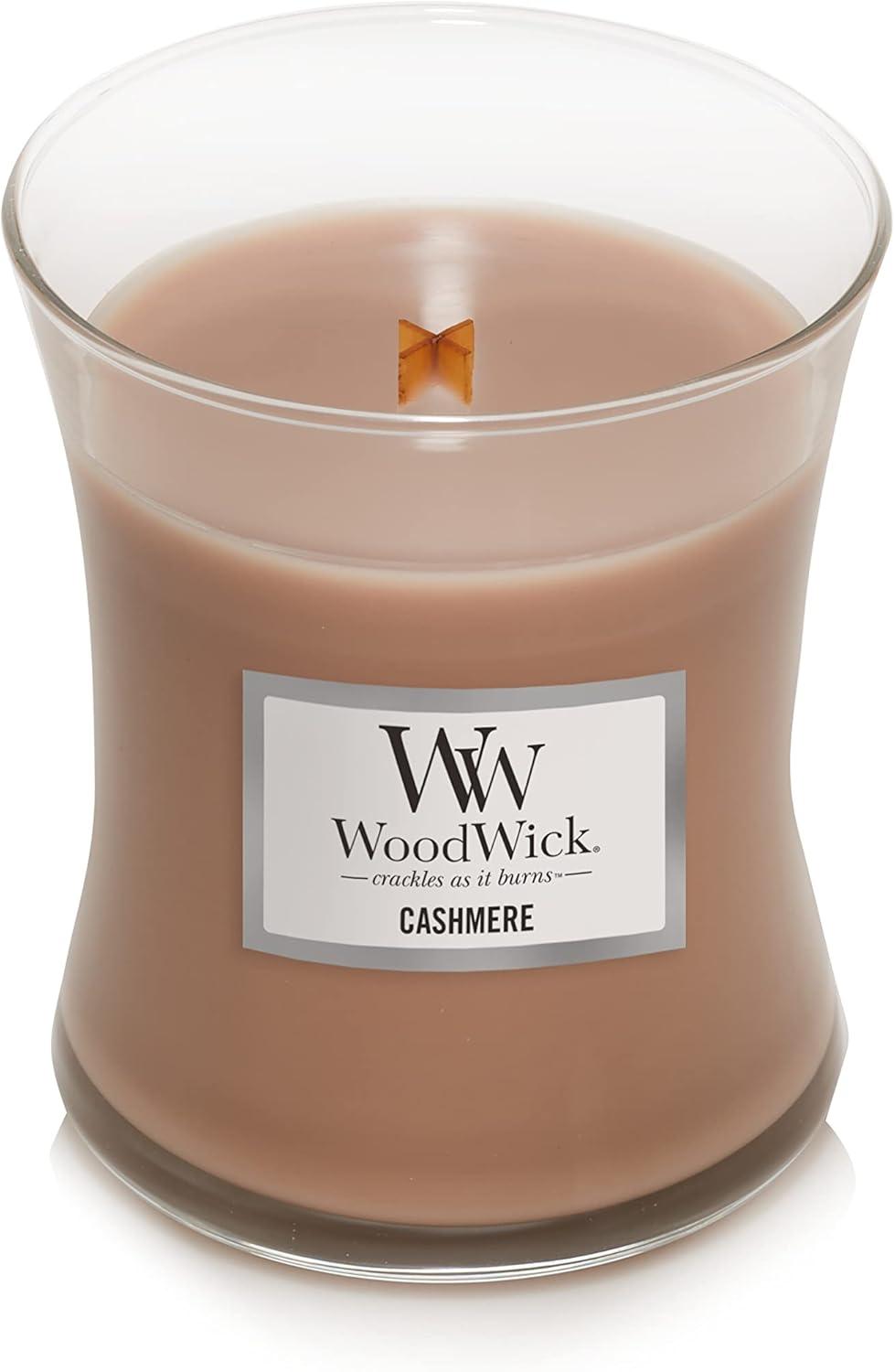 WoodWick Candles Medium Hourglass Scented Candle, Cashmere, 9.7 oz