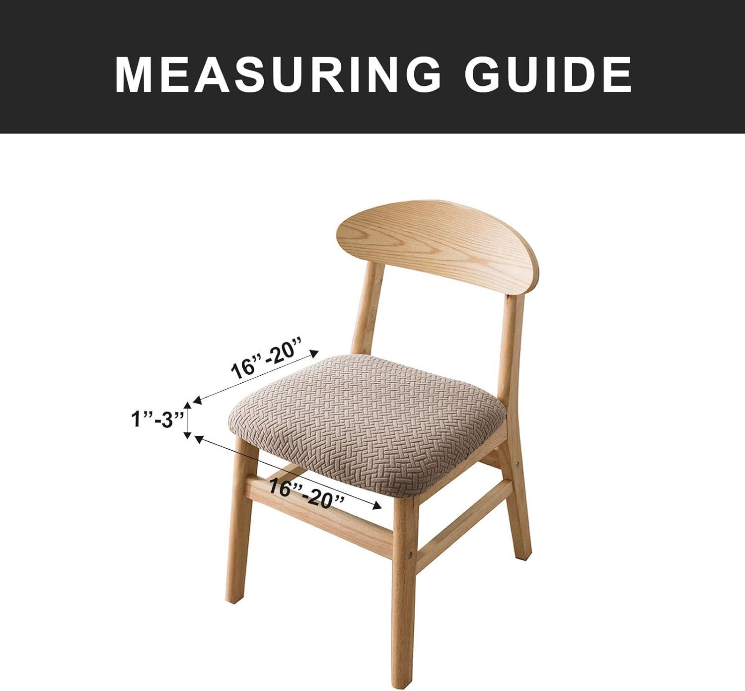 Genina Seat Covers for Dining Room Chair Seat Slipcovers Kitchen Chair Covers(Set of 4,Taupe)