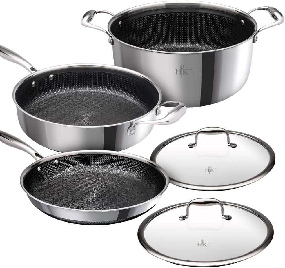 Hell's Kitchen PFAS-Free Hybrid 5 Piece Cookware Set