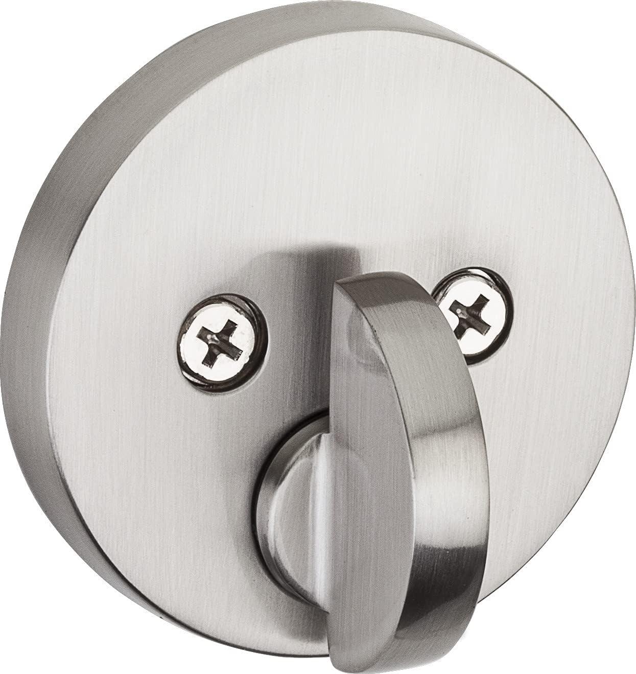 258 Uptown Round Keyed One Side Low Profile Deadbolt featuring SmartKey Security™ in Satin Nickel