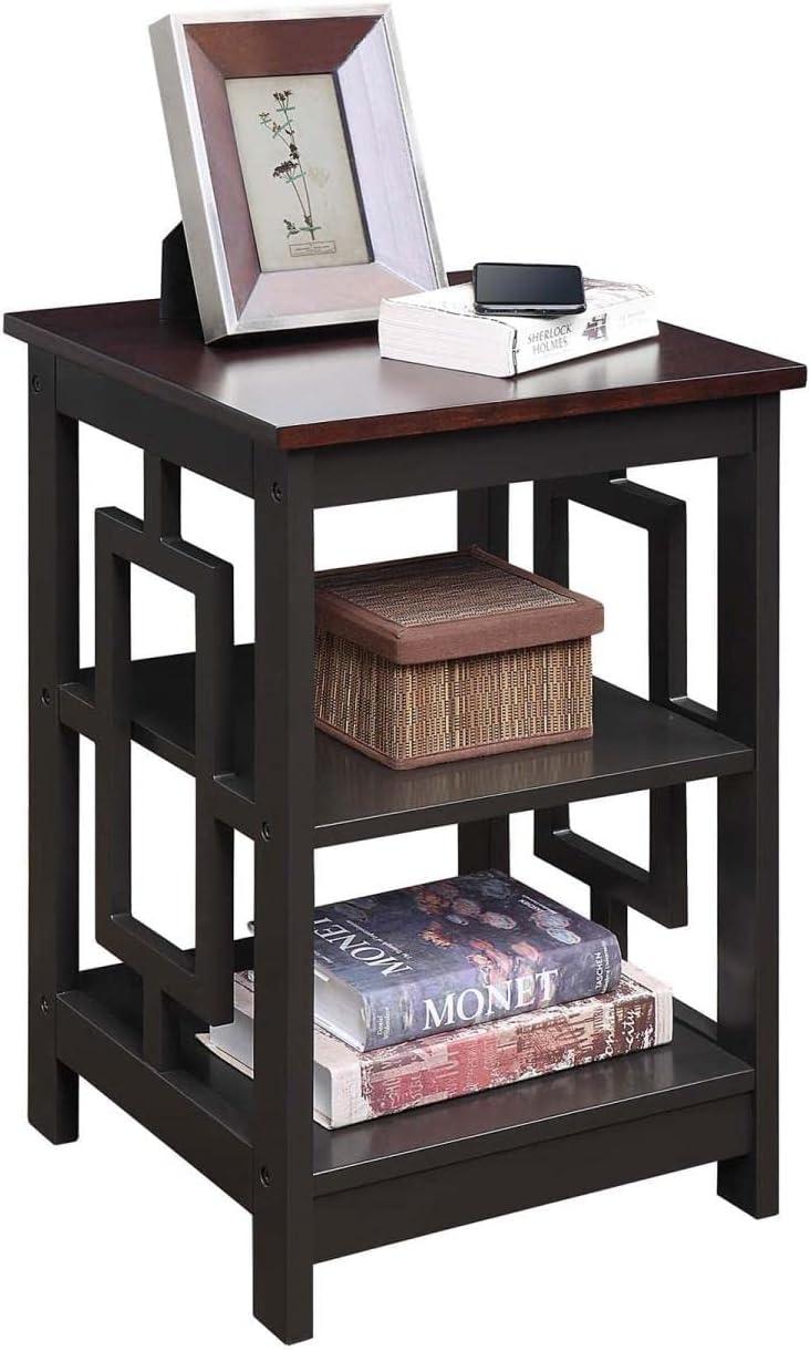 Convenience Concepts Town Square End Table with Shelves, Espresso